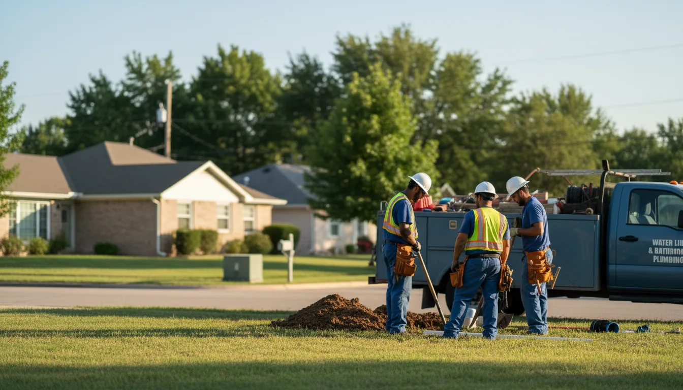 Residential water line and bathroom plumbing service in Bel Aire, KS